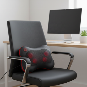 Coussin de massage électrique Shiatsu avec 4 têtes de massage, double pétrissage rotatif et <span class=keywords><strong>chauffage</strong></span> pour la maison, la <span class=keywords><strong>voiture</strong></span> et le bureau - Product Image 2