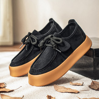 Chaussures Kangourou 2025 Automne Style Britannique Rétro Chaussures Casual Homme Couleur Unie Chaussures de Marche Fibre Superfine Respirante Maille Semelle Souple