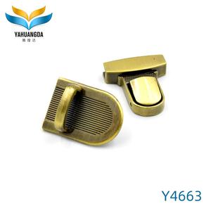 Thiết kế thời trang hợp kim kẽm antic Brass Brushed tùy chỉnh túi xách trang trí túi kim loại phần đẩy khóa xử lý Trọng lượng nhẹ Nickel miễn phí - Product Image 4