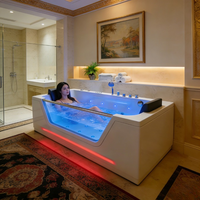 Baignoire d'angle autoportante en acrylique pour adultes, avec jets d'air, nouvelle conception COMO, blanche, baignoire à remous, baignoire hydromassante