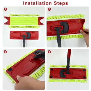 Almohadillas de microfibra para fregona de chenilla, repuesto para <span class=keywords><strong>Vileda</strong></span> <span class=keywords><strong>Ultramax</strong></span> Spray, almohadillas de tela para fregona plana EasyWring de microfibra - Product Image 6