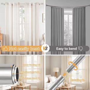 La fábrica recomienda <span class=keywords><strong>comprar</strong></span> Barra de cortina de Metal de estilo moderno <span class=keywords><strong>postes</strong></span> de cortina de decoración Simple para la ventana de la cocina del hogar - Product Image 2