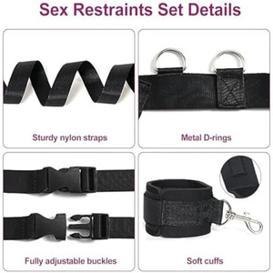 Ensemble de jouets pour adultes de taille réglable multicolore sous le lit Kit de sangles romantiques Bondage avec poignets et chevilles - Product Image 3