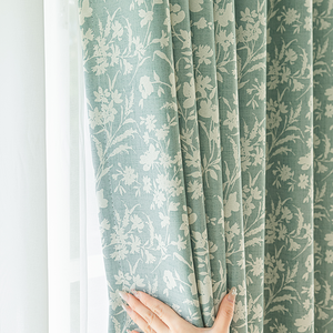 Cortinas Opacas de Chenilla Jacquard <span class=keywords><strong>con</strong></span> Pliegues Coreanos en Verde Lima y Verde Té para Sala de Estar, Venta al por Mayor por Metro - Product Image 3