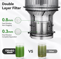 Extracteur de jus lent à pression à froid personnalisé de 5,11 pouces à large ouverture, haute teneur en jus, à mâcher lentement, électrique, 350 ml, pour usage hôtelier