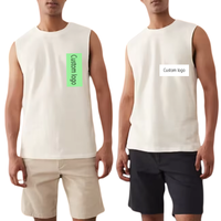 Débardeur Homme Streetwear Oversize Personnalisé avec Logo, T-shirt Musculation Sans Manches, Imprimé Graphique Effet Vintage, 100% Coton