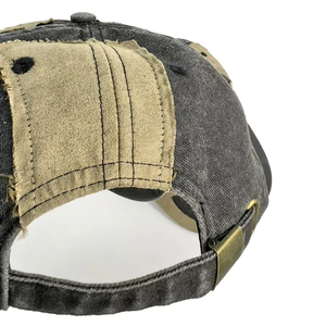 Gorra de béisbol vintage estilo Dad Cap de algodón lavado con parches de gamuza, ajustable, desgastada, deportiva, de tela de rizo - Product Image 5