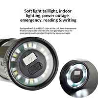 Lampe torche rechargeable USB-C 1000 lumens en ABS avec zoom, mise au point réglable, indice de protection IP44, portée du faisceau 500-600 m, mode SOS, portable pour l'extérieur