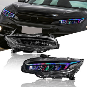 Phares LED RGB Archaic pour <span class=keywords><strong>Honda</strong></span> <span class=keywords><strong>Civic</strong></span> 10ème génération 2016-2021 Type R, 6000K avec animation séquentielle, phares avant <span class=keywords><strong>Civic</strong></span> - Product Image 1