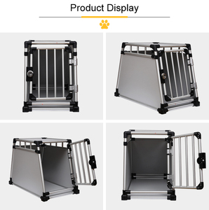 กรงสุนัขรูปทรงสี่เหลี่ยมคางหมูที่ใส่สัตว์เลี้ยงทำจากอลูมิเนียมอัลลอยทนทานต่อการสึกหรอทำความสะอาดกรงสัตว์เลี้ยงได้ง่าย - Product Image 6