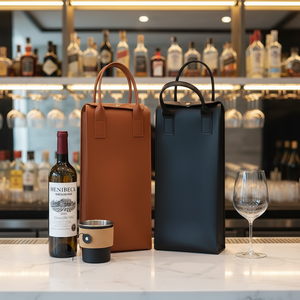 Sac de transport pour deux bouteilles de vin YY en cuir PU, sac fourre-tout portable pour whisky, pochette pour bouteilles de vin pour dégustation, idéal pour <span class=keywords><strong>les</strong></span> châteaux - Product Image 3