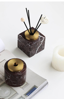 Bouteille de diffuseur de roseau carré en pierre de marbre naturel de luxe de vente chaude avec des boîtes d'emballage