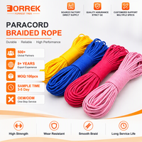 Cordon Paracord 7 brins de 4 mm, couleur unie, pour camping, randonnée, survie en extérieur, lanière, bracelet, porte-clés, bricolage