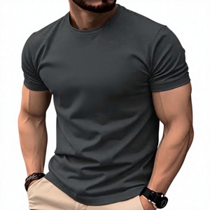 T-shirt 100 % coton pour homme, manches courtes, léger, doux, tricoté, motif géométrique, coupe classique, polyvalent, col basique, décontracté, été - Product Image 5