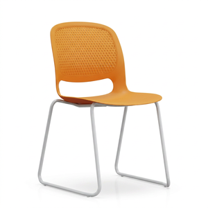 Modern Orange <b>Plastic</b> Chair With Steel Frame Stackable <b>Outdoor</b> Furniture Garden Set Seating Capacity 1 restaurant furniture US - Product Image 1