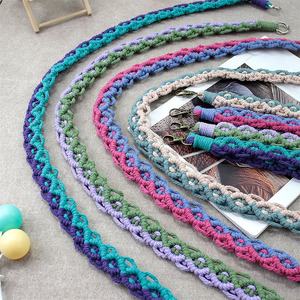 Kit <span class=keywords><strong>Macramé</strong></span> Bohoo 2-en-1 avec nœuds en spirale, en polyester, couleurs contrastées, pour breloque de téléphone/pendentif de sac, cordon anti-perte, cadeau DIY pour les amateurs de bricolage - Product Image 4