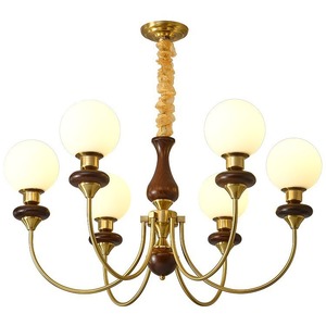Vintage Nanyang Style Solid Wood French Retro American Magic Bean Lamp Pendant Chandelier for Bedroom <b>Dining</b> Room Study Living - Product Image 6