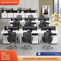 Poste de travail moderne et minimaliste 46/4 avec structure en acier simple, écran double face détachable et chaise de bureau mobile