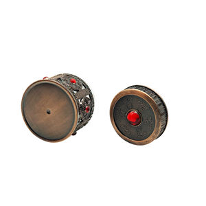 Frasco de Metal de aleación para cosméticos, frasco de vidrio con gemas, de bronce, 25ml, 50ml, 100ml - Product Image 2