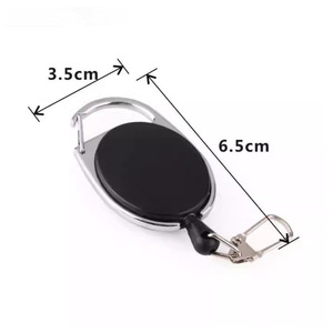 Boucle télescopique en métal pour la pêche en plein air, laisse ovale noire pour leurres, boucle élastique multifonctionnelle à tirage facile, boucle anti-perte. - Product Image 1