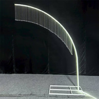 Support de fond lumineux LED en acrylique perlé élégant, avec pendentifs en forme d'arc, pour événements de mariage, scène, décoration de chemin