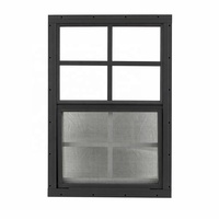 Fenêtre à guillotine simple en aluminium, coulissante verticalement, avec verre trempé, moustiquaire en acier inoxydable, rideaux suspendus, design postmoderne, coupe-vent