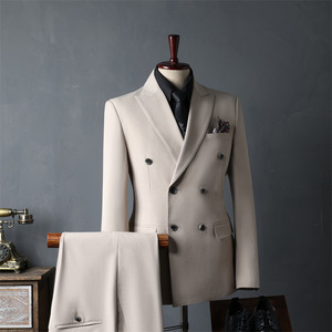 Costumes croisés abricot pour hommes – Veste de <span class=keywords><strong>costume</strong></span> de haute qualité avec fermeture éclair pour affaires et mariages (garçons d'honneur) - Product Image 1