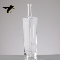 Bouteille à liqueur en verre super flint de haute qualité 700 ml, impression personnalisée pour Tequila, Vodka, Whisky, spiritueux, bouchon en liège, fond épais, vide