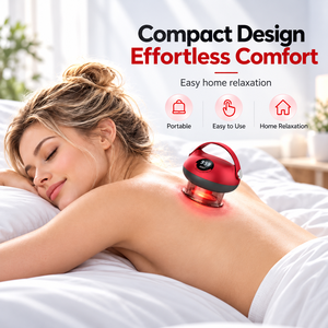 Appareil de massage électrique rouge à 9 niveaux de succion, outil de massage chauffant pour points d'acupuncture, pour le dos et les épaules - Product Image 4