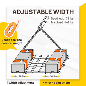 JH-Mech 드라이브웨이 드래그 해로우 48 X 19.7 인치 4피트 조절 가능한 폭 블랙 스틸 견인형 드래그 해로우 (자갈용) - Product Image 3