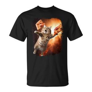 T-shirt Space Cat Pizza Cat Galaxy Cute Kitty In Space per gli amanti della pizza - Product Image 1