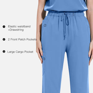 En gros <span class=keywords><strong>pas</strong></span> <span class=keywords><strong>cher</strong></span> femmes hommes gommages haut pantalon costumes salle d'opération personnalisé imprimé logo plaine blanc médecin infirmière gommages uniforme - Product Image 6