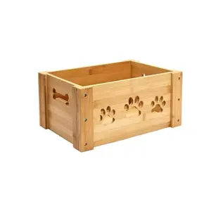 Vendita calda in legno scatola giocattolo per cani scatola di cibo per animali domestici casse di stoccaggio in legno adatto per la conservazione di gatti e cani giocattoli vestiti