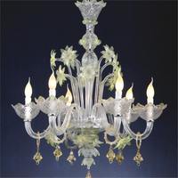 Lustre en verre soufflé à la main moderne, design luxueux, lustre en verre de Murano, lampes pour salon, hall d'hôtel