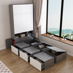 Base de Cama de Madera Maciza Personalizada con Compartimentos de Almacenamiento Extraíbles para Dormitorios Contemporáneos - Product Image 2
