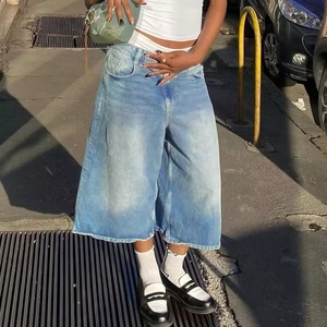 FY Wholesale <strong>Women</strong> Baggy <strong>Denim</strong> Bermuda <strong>Shorts</strong> Vintage Straight Wide Leg <strong>Denim</strong> Long <strong>Shorts</strong> Casual Y2k <strong>Knee</strong> <strong>Length</strong> Jean Jorts - Product Image 1