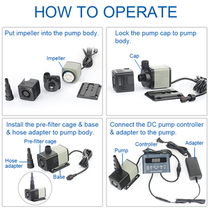 من المصنع مباشرة بسعر الجملة مضخة مياه غاطسة DC24V قابلة للتخصيص لأحواض السمك والبرك حوض أسماك متغير التردد - Product Image 3