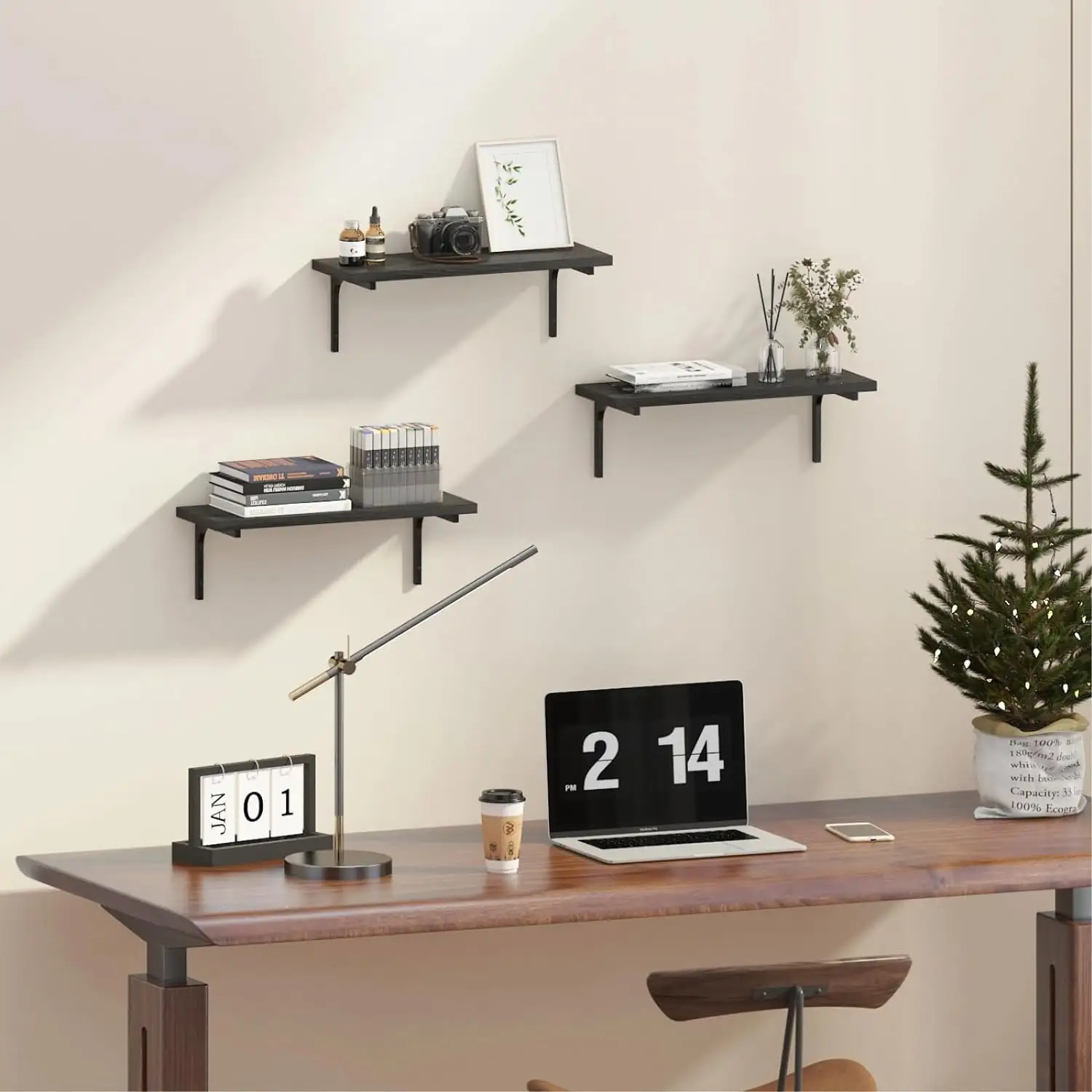 Stylish Wooden Wall Shelf - Enhance Your Room's Decor - Easy-to-Follow Installation - Multiple Colors to Choose From