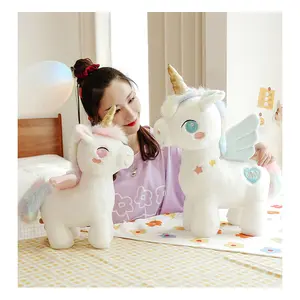 Giocattoli carini personalizzati per ragazze farciti unicorno peluche per bambini unicorno super ali giocattoli