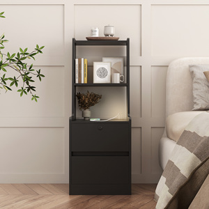 Comodino Moderno con Stazione di Ricarica e Libreria per la Camera da Letto - Product Image 3