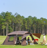Tente tunnel imperméable double couche quatre saisons Oxford pour camping extérieur, pliable, portable, légère, une pièce, un lit