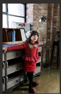 Vêtements pour enfants en gros, style coréen, robe de princesse à pois à manches longues pour petites filles, provenant d'une usine chinoise - Product Image 2