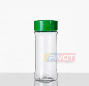 Gran oferta, tarros de plástico para especias, recipientes de botellas de plástico seguros transparentes sin BPA para almacenar especias, hierbas, condimentos en polvo