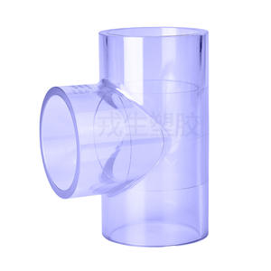 Connecteur en T transparent en PVC à diamètre égal, adaptateur rond de 3/4 pouces pour raccords de conduites d'eau - Product Image 1