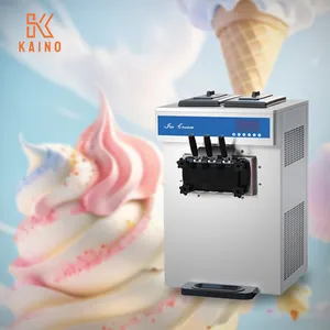 Machine à crème glacée molle de service de yaourt bon marché automatisée commerciale de dessus de table 3 saveurs à vendre