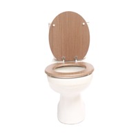 Abattant de toilette en MDF à fermeture douce, 18 pouces, motif bois, garantie 1 an, plaque de protection tampon, design traditionnel, salle de bain