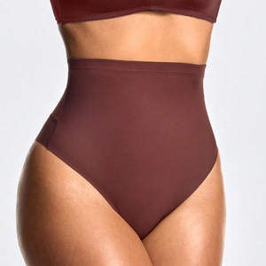 Ladymate ODM/OEM Damen Einfarbiger Mesh-Kontrast Hochgeschnittener Shaper-String Bodyshaper Po-Lifter Bauchkontrolle Formende Unterhose - Product Image 6
