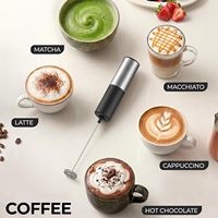 Mousseur à café électrique domestique en acier inoxydable, mousseur à lait automatique pour crème de pâtisserie, batteur à mousse à piles