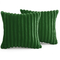 Housse de coussin décorative moderne minimaliste en fausse fourrure de lapin côtelée, douce et moelleuse, pour canapé, hôtel, maison