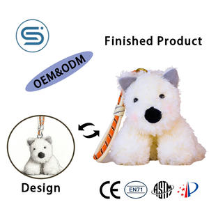 Peluche a forma di cane in fibra di poliestere, dimensioni compatte, struttura leggera, cuciture rinforzate con imbottitura sicura, adatto per bambini. - Product Image 1